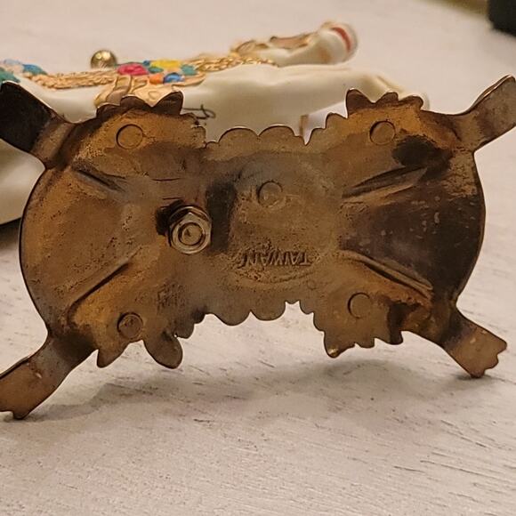Vintage Tobin Faley Horse Carousel Figurine Cream Gold Signed Collectible - Picture 12 of 14
